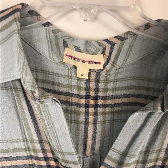 Cloth&Stone plaid cotton sleeveless button up NWOT - Picture 5 of 7